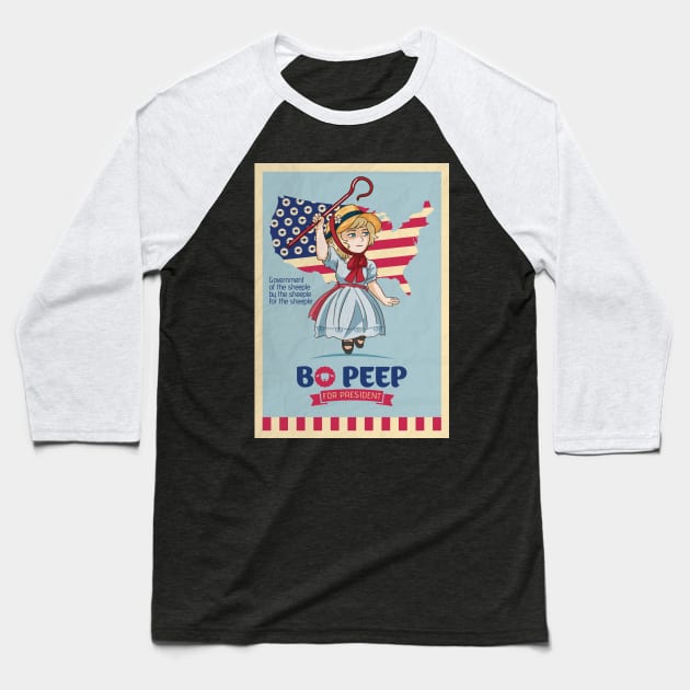 Bo Peep For President Baseball T-Shirt by My Tribe Apparel